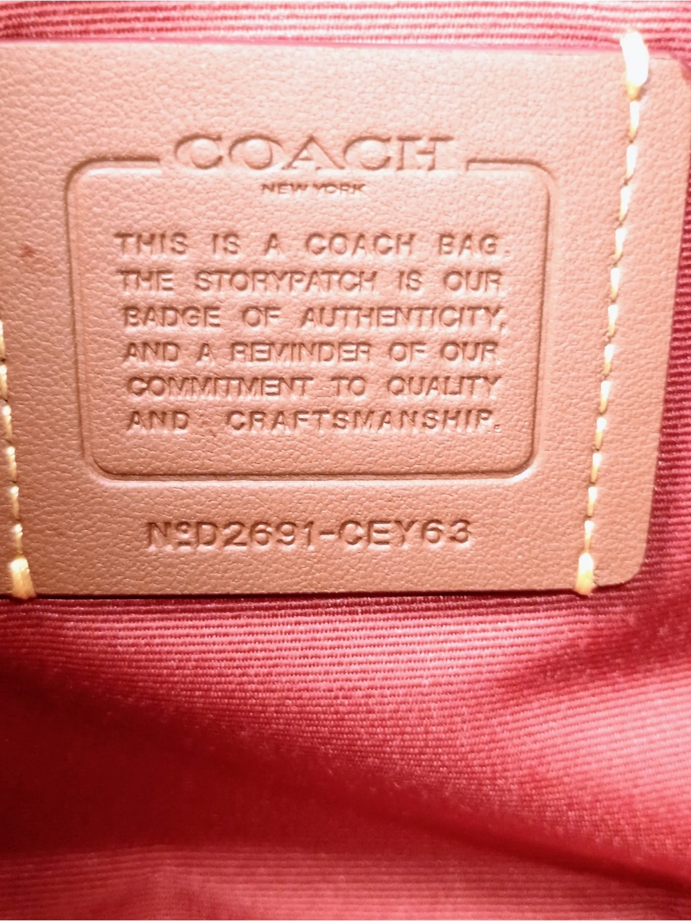 Coach purse Mini Rowan Crossbody Bag In Signature Canvas in Crimson color New - Picture 7 of 13